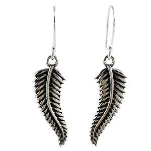 New Zealand Silver Fern Earrings (oxidised)