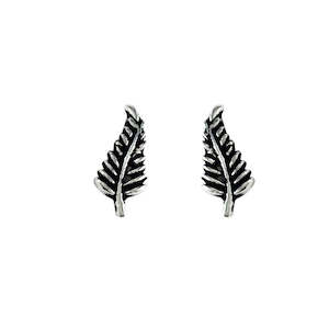 Studs - Silver Fern (oxidised)