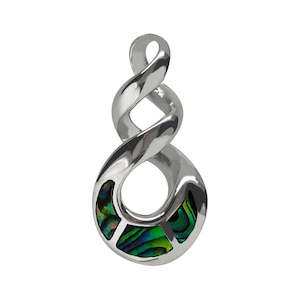 Jewellery: Pendant - Silver Eternity with Paua inlay