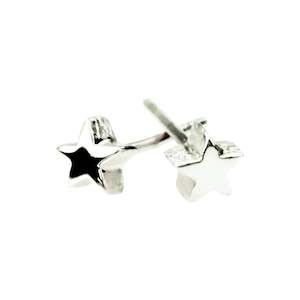 Jewellery: Studs - Iced and Polished Small Star