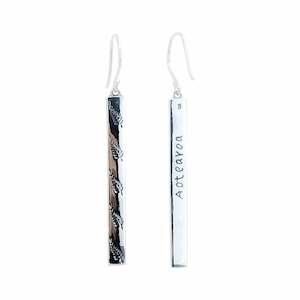 Aotearoa Fern Engraved Bar Earrings