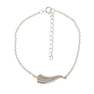 Jewellery: Single Iced Silver Fern Bracelet