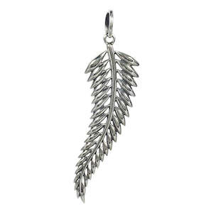 Pendant - New Zealand Silver Fern, medium oxidised