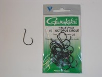 Gamakatsu Octopus Circle Hooks 25pce Packet size 2/0 Black