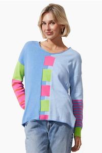 Intarsia Squares Jumper /Butterfly