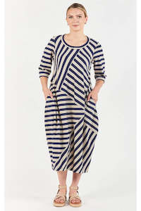 Clothing: Cabo Jigsaw Dress /Ink Stripe