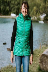 Clothing: Mary Claire packable vest / Emerald