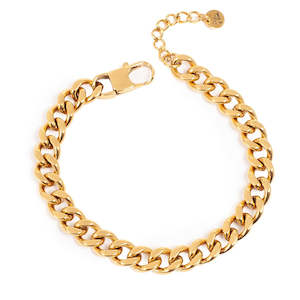 Clothing: Big pancer steel bracelet/Gold