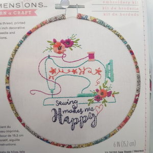 Sewing makes me Happy with hoop kit