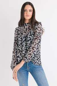 Olivia Blouse - Navy Floral