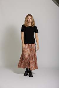 Womenswear: Audrey Skirt - Rust Paisley print