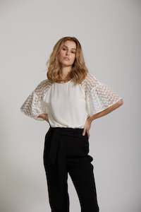 Womenswear: Raglan Gather Top - White