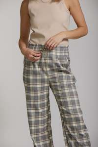 Womenswear: Maya Pant - Grey Plaid print