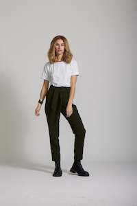 Womenswear: Pleat Pant - Forest