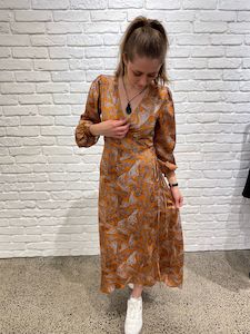 Luna Dress - Rust Paisley print