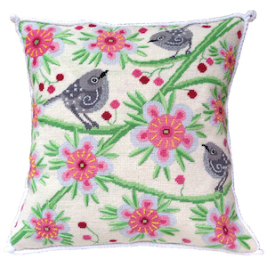 Riroriro Needlepoint Cushion Kit