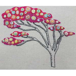 Fantasy Tree Pink Embroidery