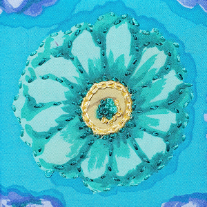 Zinnia Teal Embroidery Kit