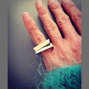 Angular Ring Set - Sterling Silver and or Bronze