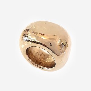 Domed Hammered Bronze Ring