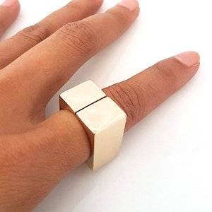 Marketing consultancy service: Sterling Silver or Bronze Split Square Solid Ring