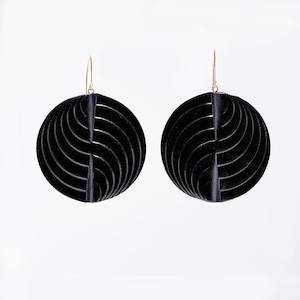 Leather Earrings Black