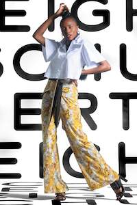 Marketing consultancy service: Wide Leg Ladies Floral Pants Yellow