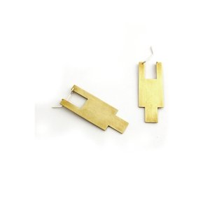 Art Deco Brass Earring