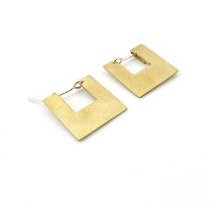 Solid Square Brass Earring