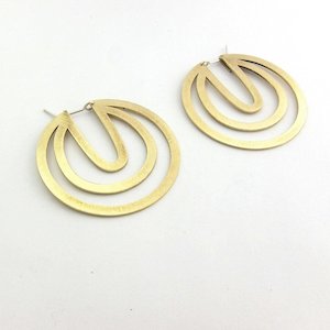 Brass Disc Stencil Earring