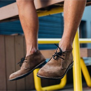 Lace Up Desert Boot - Black Veldskoen