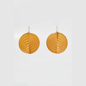 Leather Earrings Gold