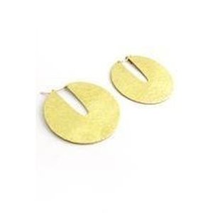 Solid Brass Disc Earring