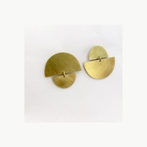 Sunrise Sunset Brass Disc Large Earings