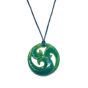 NZ Greenstone Jade Triple Koru 48mm