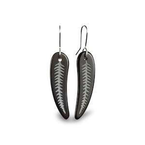 Silver Fern Earrings Small