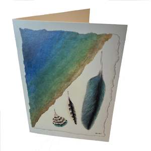 "Kereru Feathers" Greeting Card