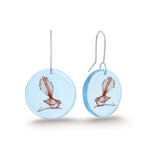 Glass Fantail Disc Earrings