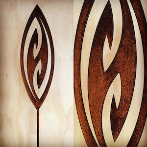 Gifts Under 99: Fish Hook Corten Spear Garden Art