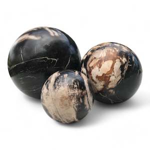 Petrified Wood Natural Home Decor Ball Set (2941)