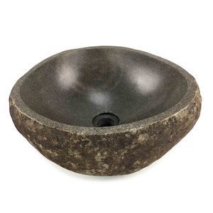 Bathroom sinks: Rustic Matte Finish Stone Bathroom Basin 39cm x 35.5cm x 14.5cm (2144)