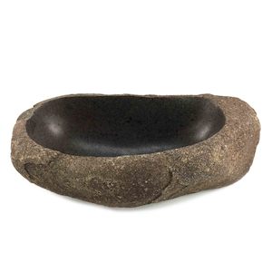 Matte Finish Irregular Shaped Stone Basin 51cm x 25cm x 13/15cm (2259)