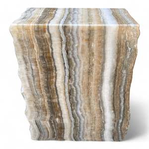 Luxury Solid Onyx Side Table 45cm Height x 38cm x 20cm (2908)