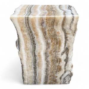 Luxury Solid Onyx Side Table 45cm Height x 33.5cm x 20.5cm (2907)