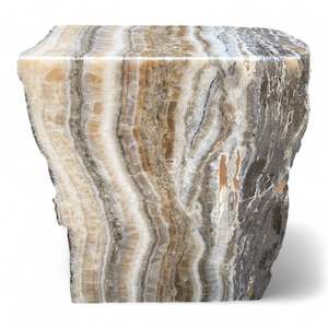 Luxury Solid Onyx Side Table 45.5cm Height x 41.5cm x 20cm (2905)