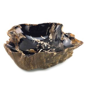 Rare Petrified Wood Stone Basin 50.5cm x 37.5cm x 13.5/14.5cm (1619)