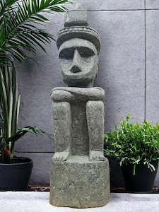 Sumba Statue Primitive Hand Carved Stone Sculpture 82cm Height (2720)