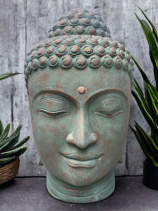 Large Limited Edition Copper Finish Buddha Head Statue 125cm  (2480)