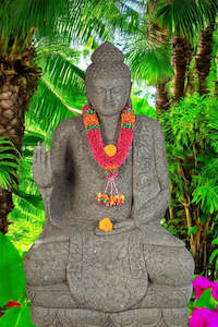 Buddha Outdoor Stone Garden Statue: Bali Buddha Statue Buddha Hand Carved Stone 152cm (819)