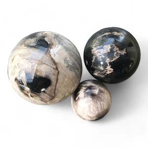 Petrified Wood Natural Home Decor Ball Set (2958)